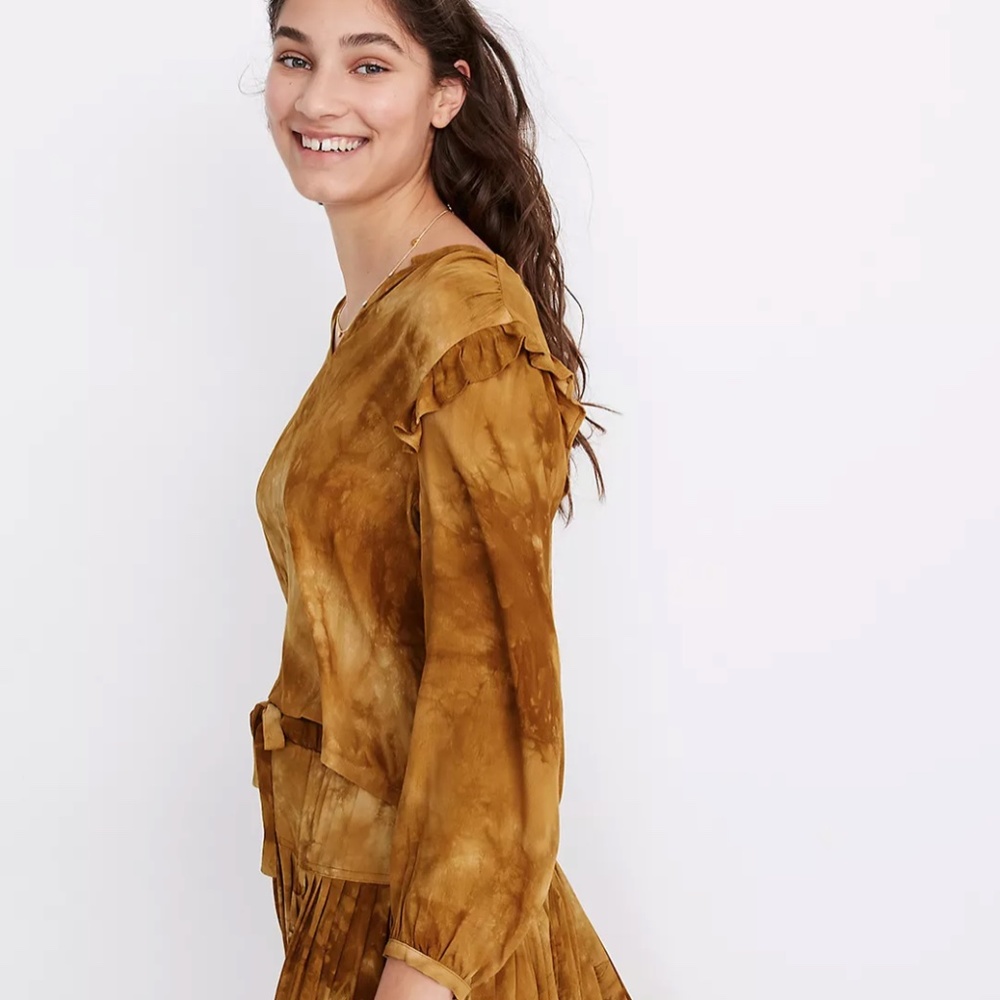 Madewell Tie-Dye Ruffle-Shoulder Top - Picture 5 of 7